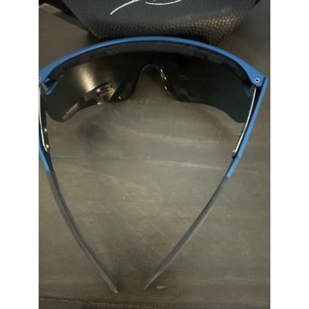 Mugnier Sports Athletic Shield Wrap Sunglasses Black Carbon Fiber France Blue